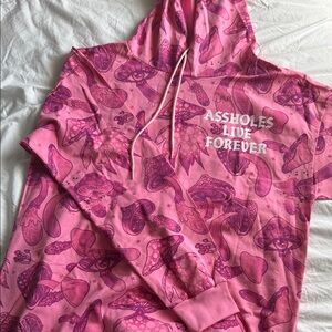 Pink Graphic Mushroom Hoodie